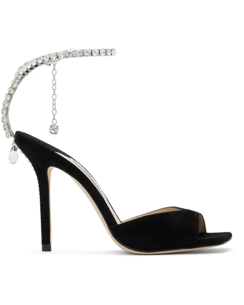 Jimmy Choo Black Saeda 100 Heeled Sandals Black