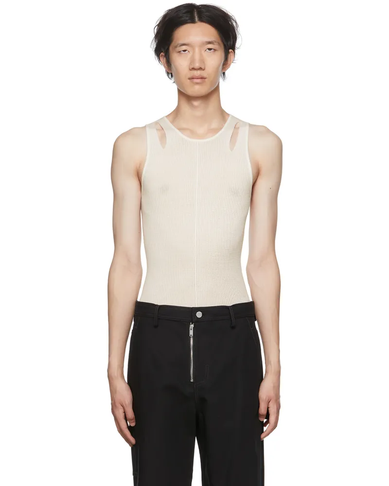 Dion Lee Off-White Cutout Tank Top Ivory