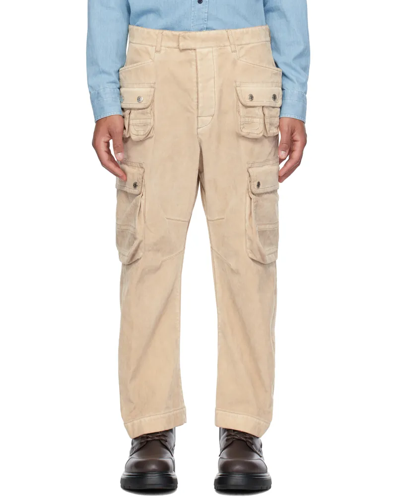 Dsquared2 Beige Grunge Denim Cargo Pants 116