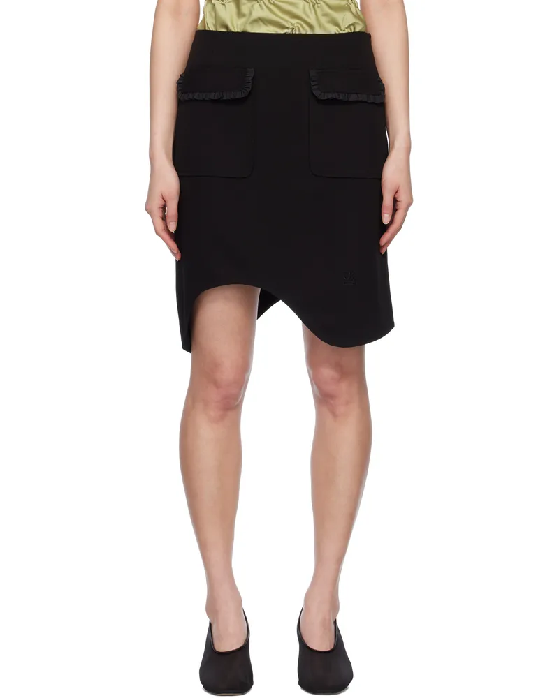 J.KIM Black Ying-Yang Pencil Midi Skirt Black