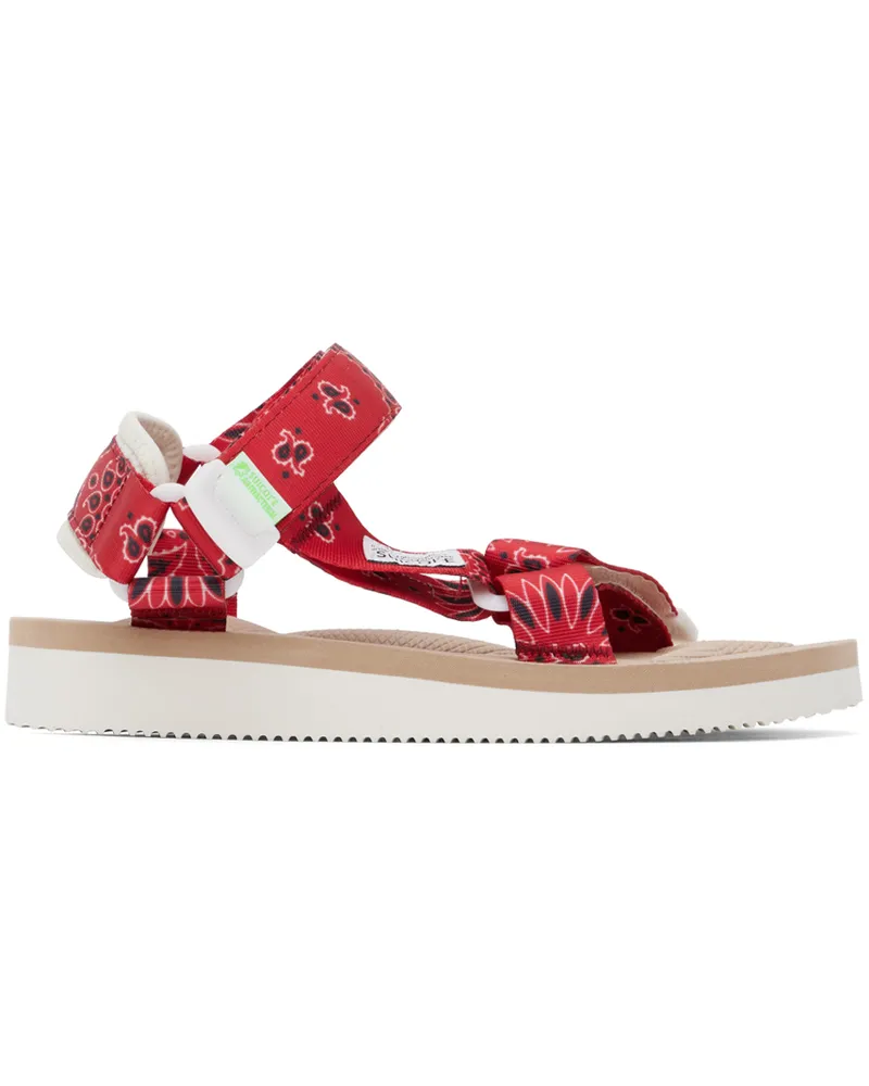 SUICOKE Red & Beige DEPA-Cab-PT05 Sandals Red