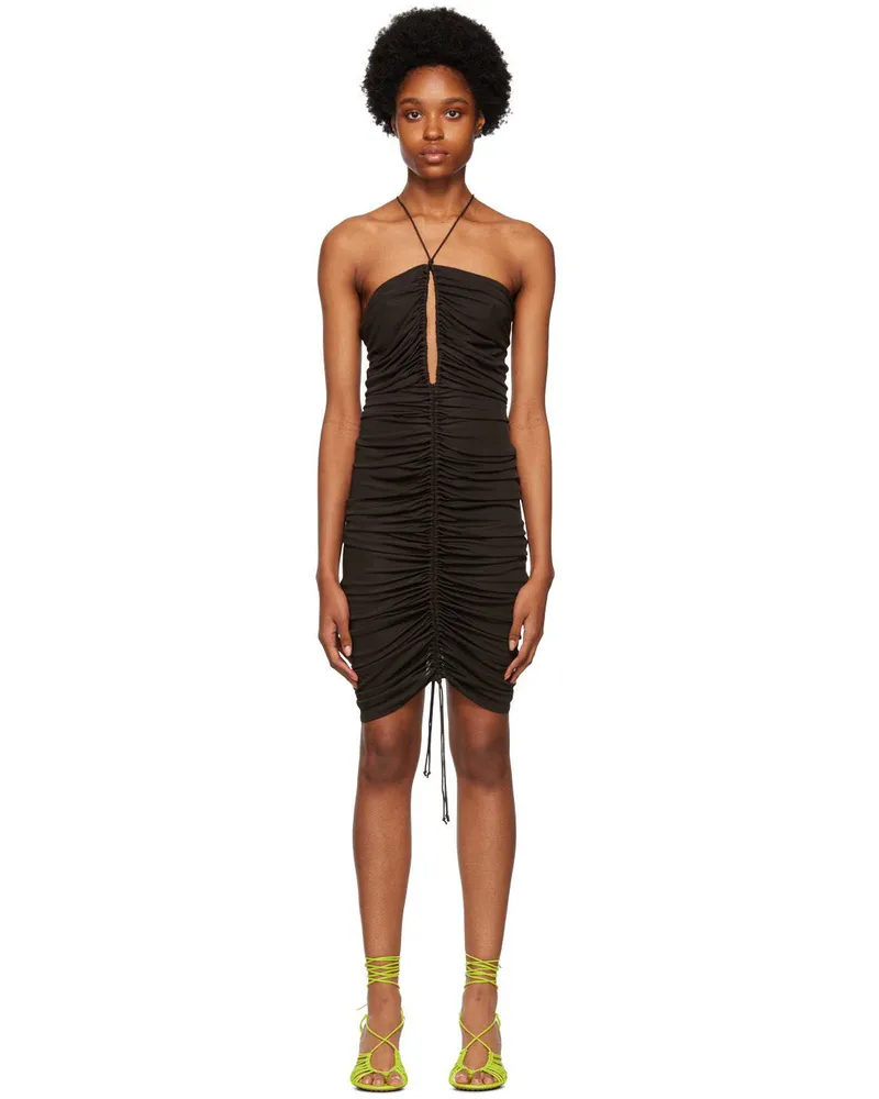 Bottega Veneta Black Halter Mini Dress 2113