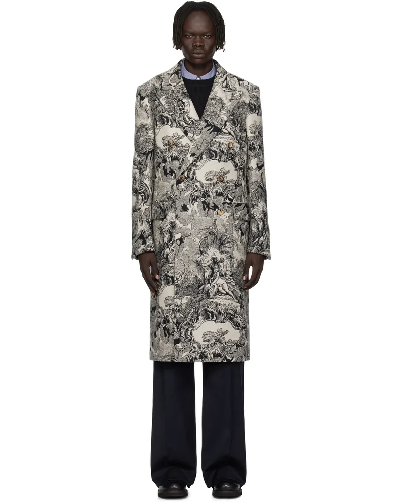 Vivienne Westwood Off-White & Black Classic DB Coat Aw25-cream