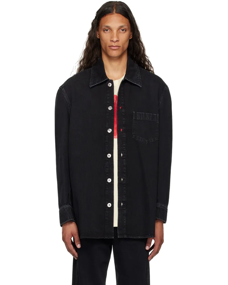 Lanvin Black Cocoon Denim Shirt 10