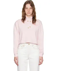 Balmain Pink ' Paris' Flocked Hoodie Ois