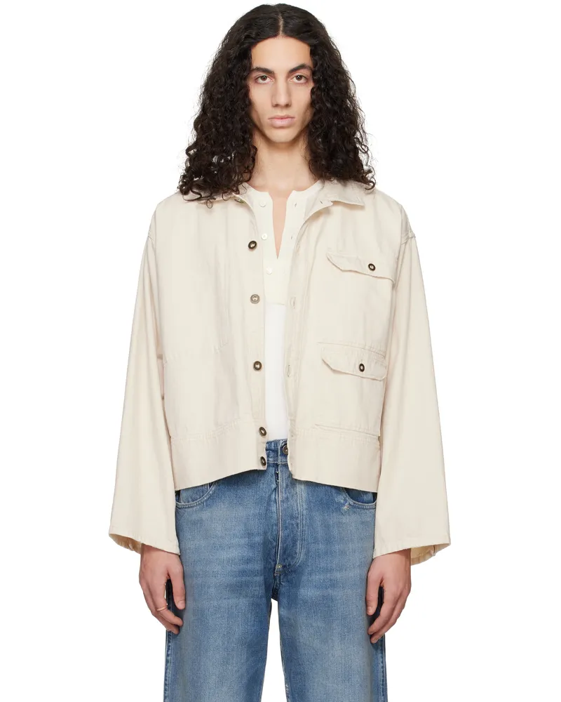 Maison Margiela Beige Distressed Denim Jacket 105m