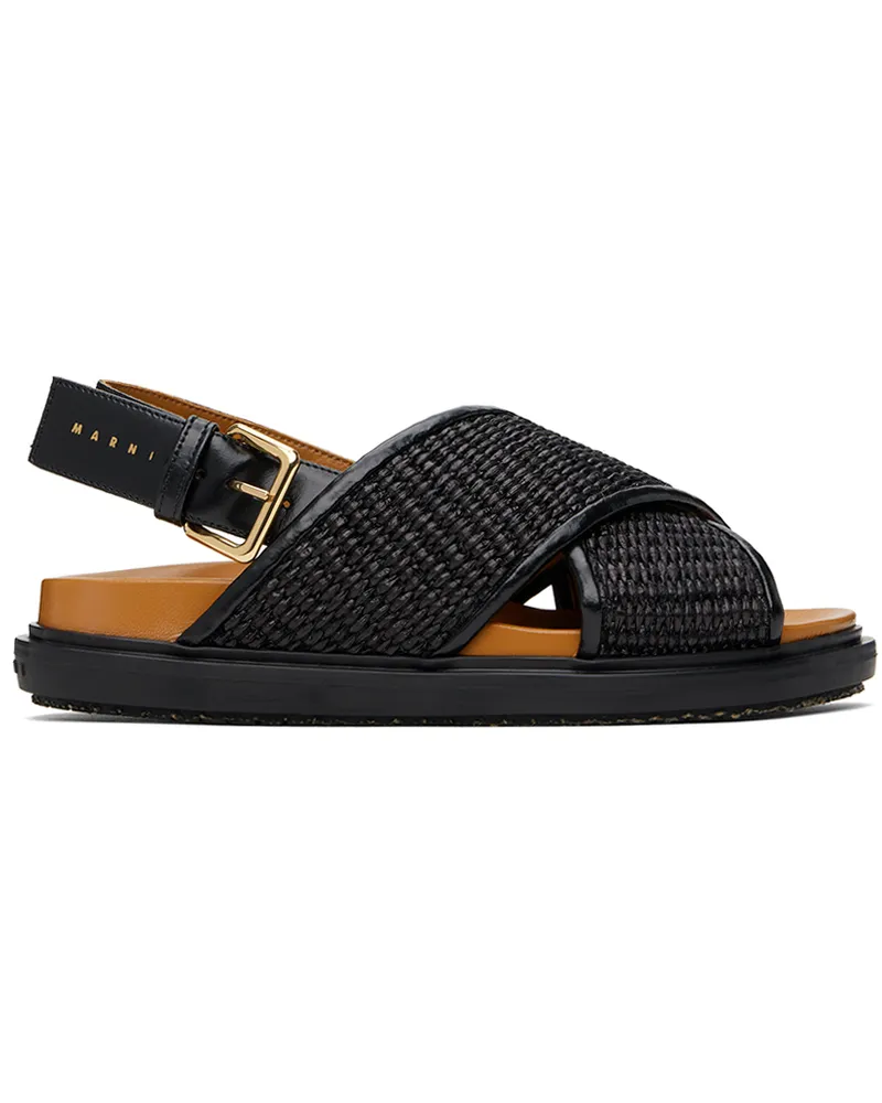 Marni Black Fussbett Sandals Zo166