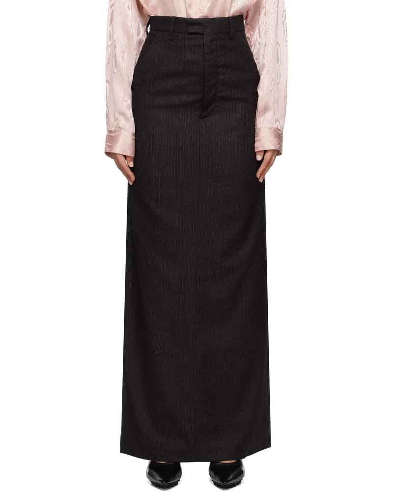 Martine Rose Black Tailored High Waisted Maxi Skirt Blkred