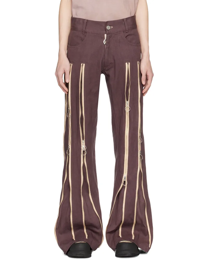 Charlie Constantinou Brown Adjustable Fit Jeans Brown