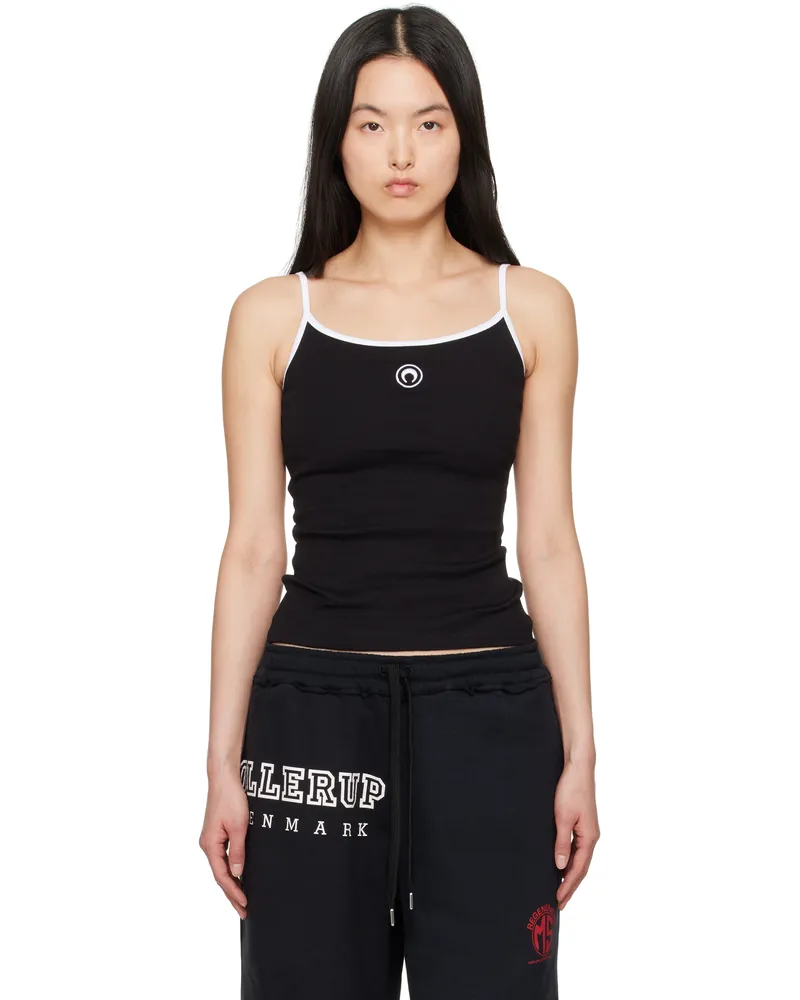 Marine Serre Black Moon Logo Jersey Tank Top Bk99