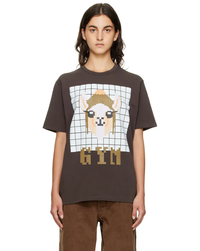 Bernhard Willhelm Brown Llama T-Shirt Choco