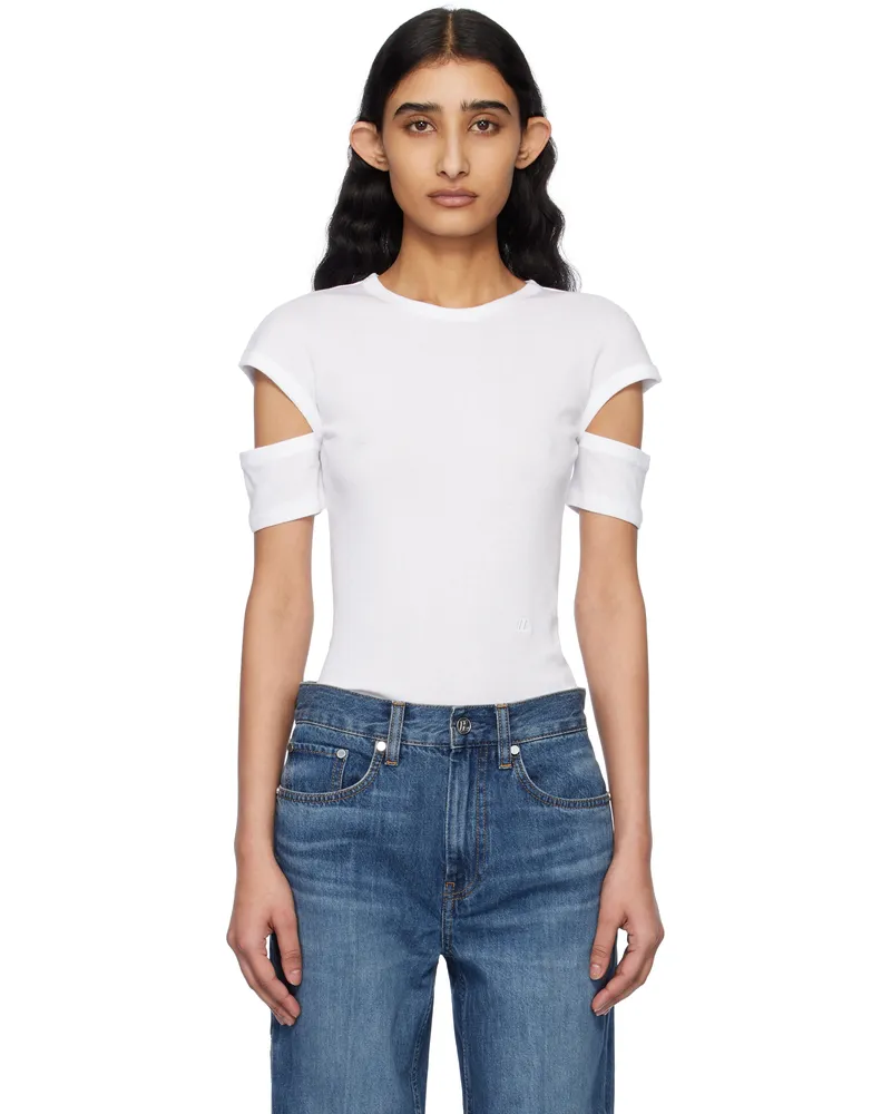 Helmut Lang White Slim Logo T-shirt Optic