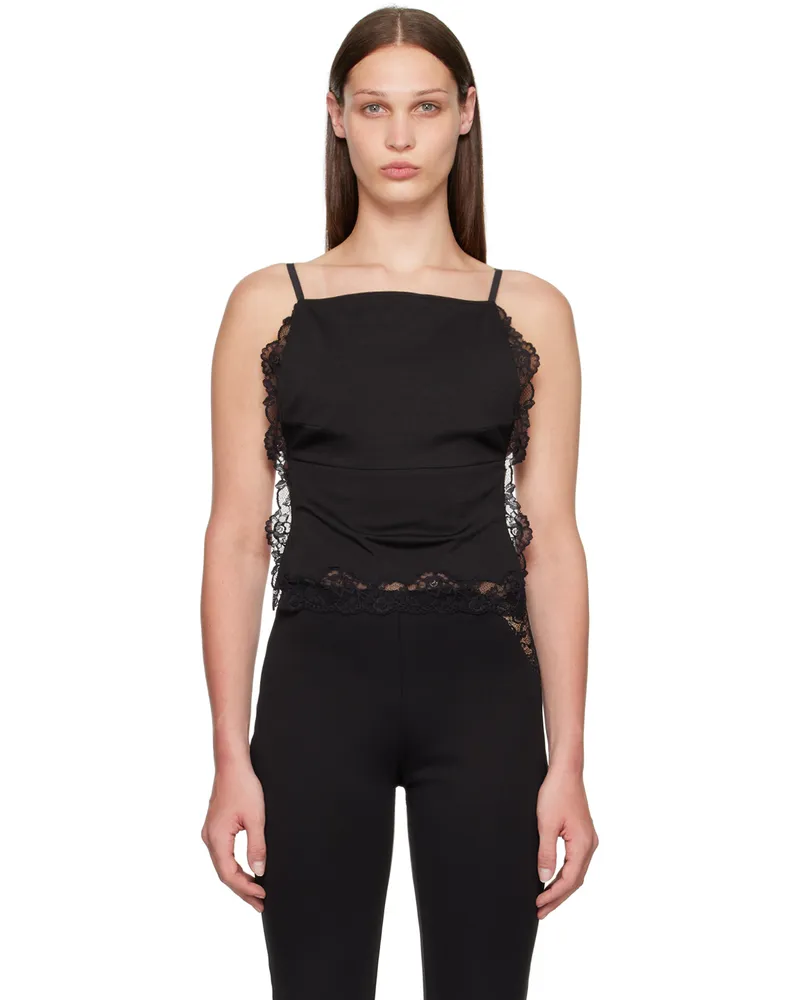 VAILLANT Black Square Neck Tank Top Black