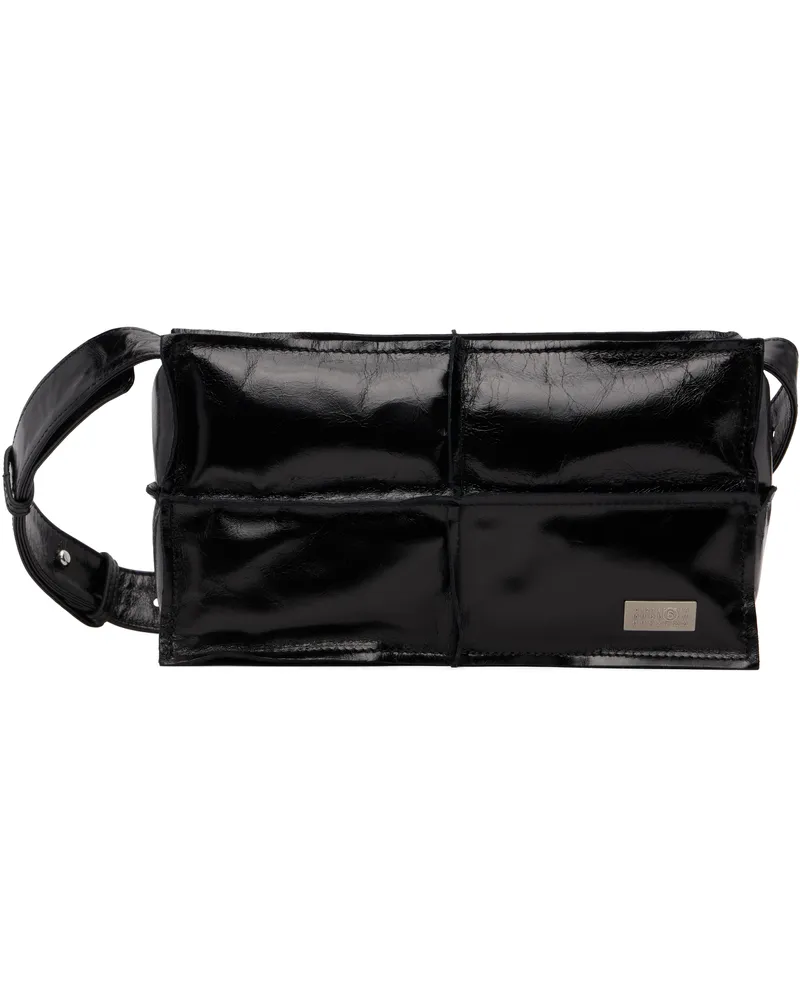 Maison Margiela Black Mini Wrinkled Leather Bag T8013
