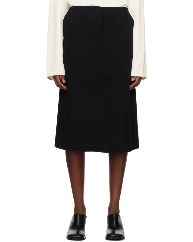 Studio Nicholson Black Elvin Midi Skirt Black