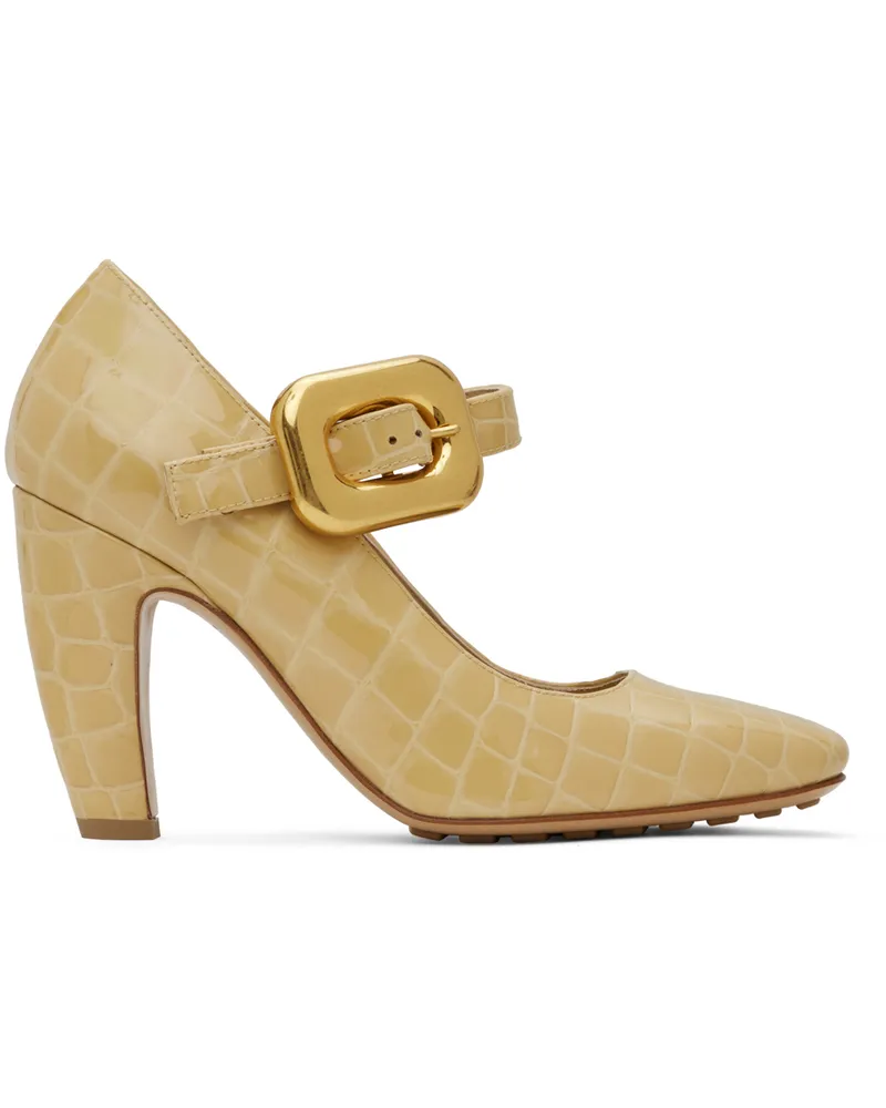 Bottega Veneta Beige Mostra Mary-Jane Pumps Cane