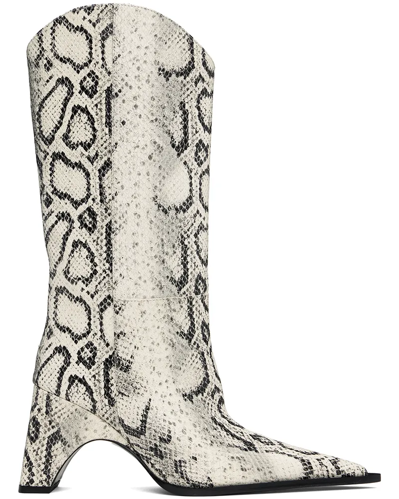 COPERNI White Snake Bridge Cowboy Boots White-grey
