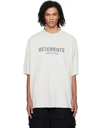 VETEMENTS Gray 'Limited Edition' T-Shirt Oyster