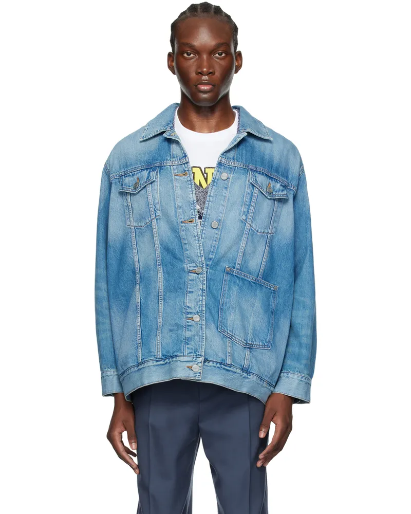 Ganni Blue Oversized Denim Jacket Tint
