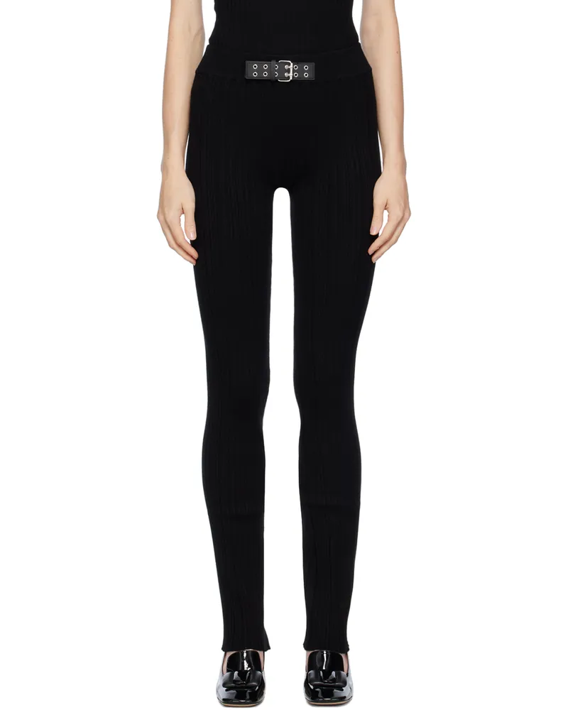 Moschino Black Biker Buckle Trousers A0555