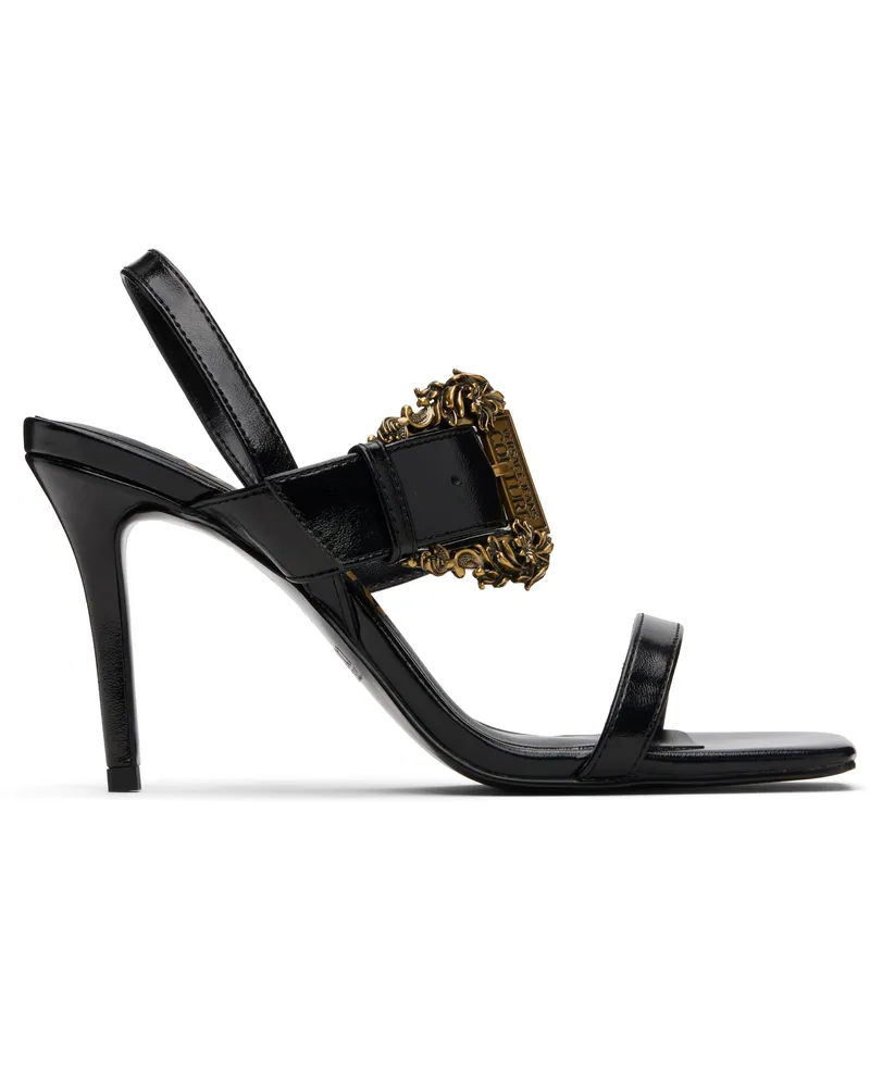 Versace Jeans Black Baroque Buckle Emily Sandals E899