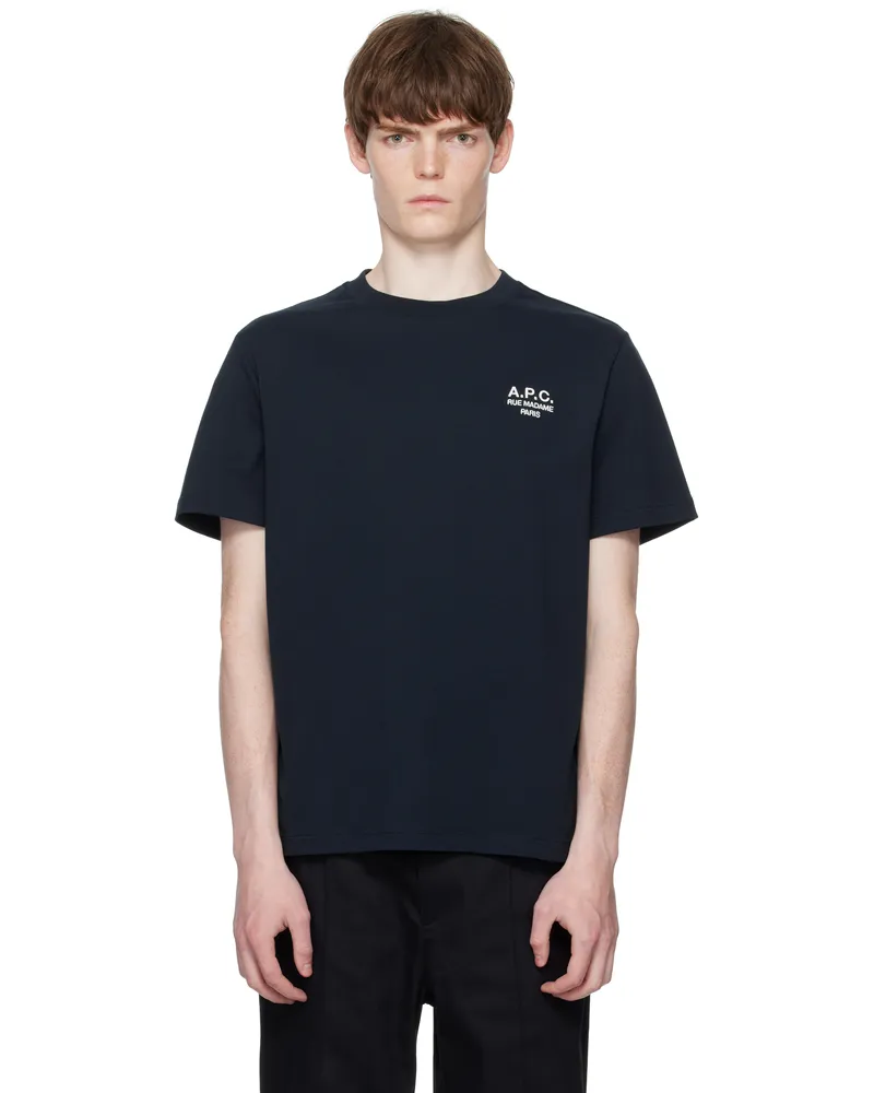 A.P.C. Navy Standard 'Rue Madame' T-shirt Tiq