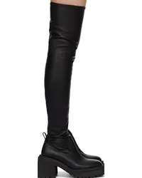 Undercover Black Leather Tall Boots Black