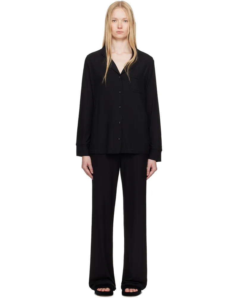SKIMS Black Soft Lounge Sleep Pyjama Set Onyx