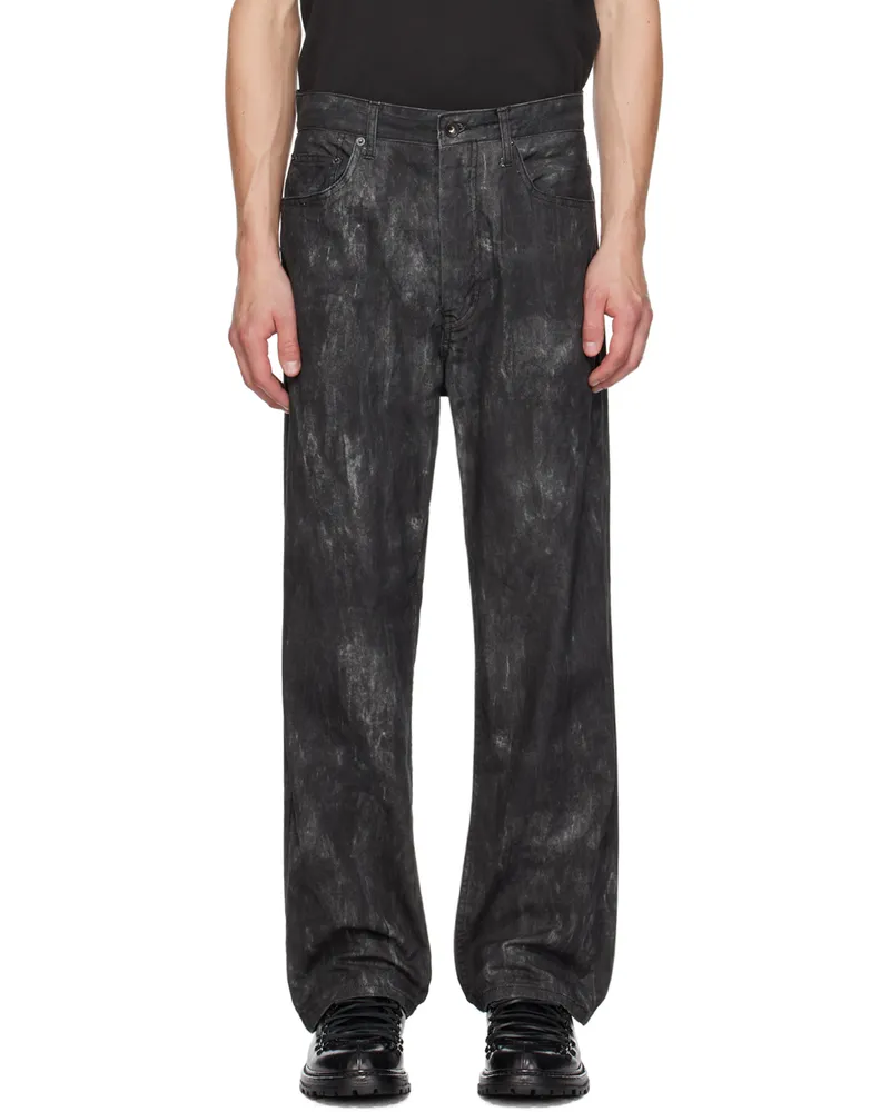 Engineered Garments Black Distressed Print RF Jeans Dz095