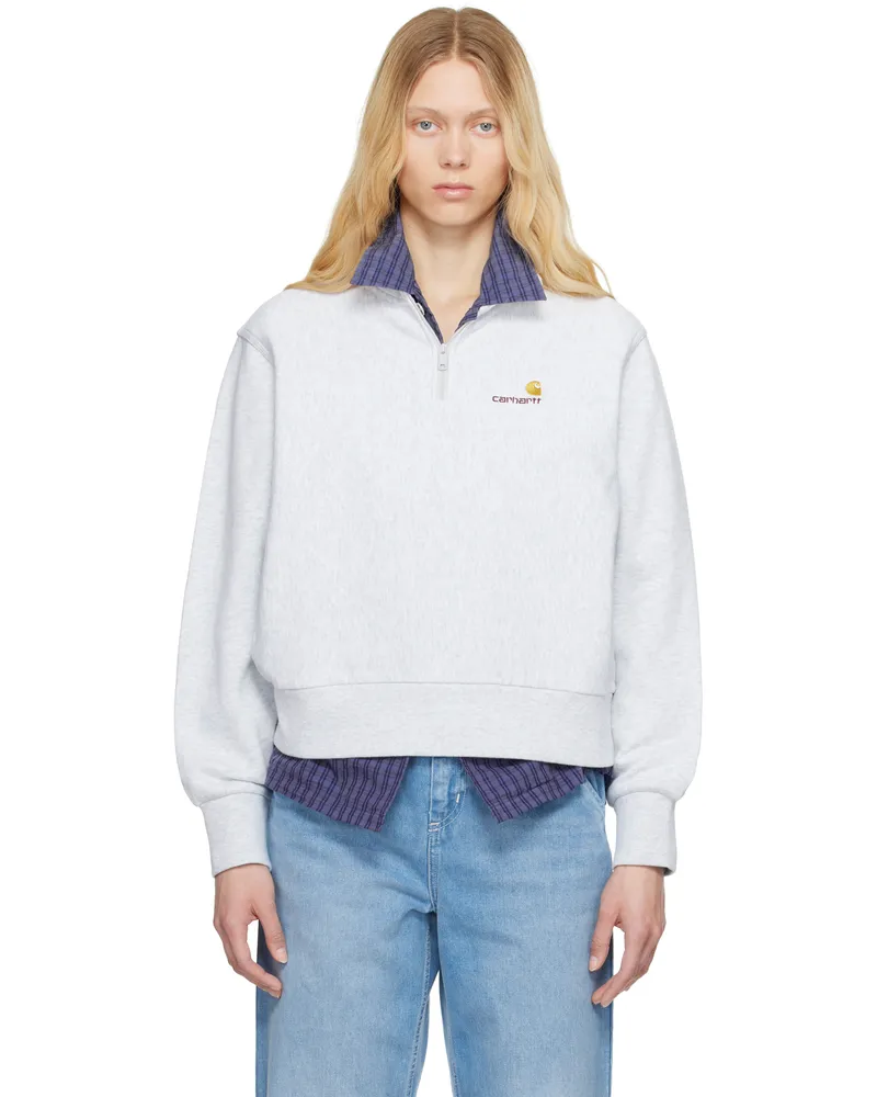Carhartt WIP Gray American Script High Neck Sweatshirt Ash