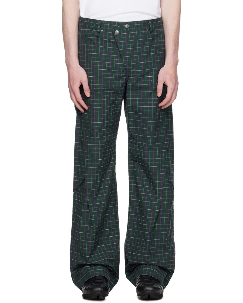 KIKO KOSTADINOV Green & Navy Kraner Trousers Forest