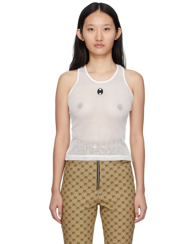 BONBOM White Mesh Tank Top Ivory