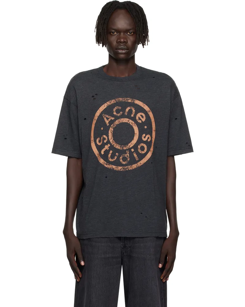 Acne Studios Black Logo Relaxed Fit T-shirt 975