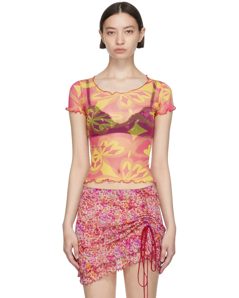 PRISCAVera SSENSE Exclusive Pink Nylon T-Shirt Pink