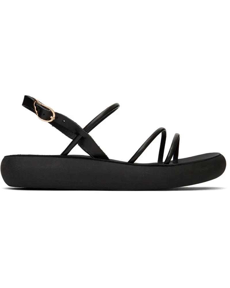 Ancient Greek Sandals Black Polis Sandals Black