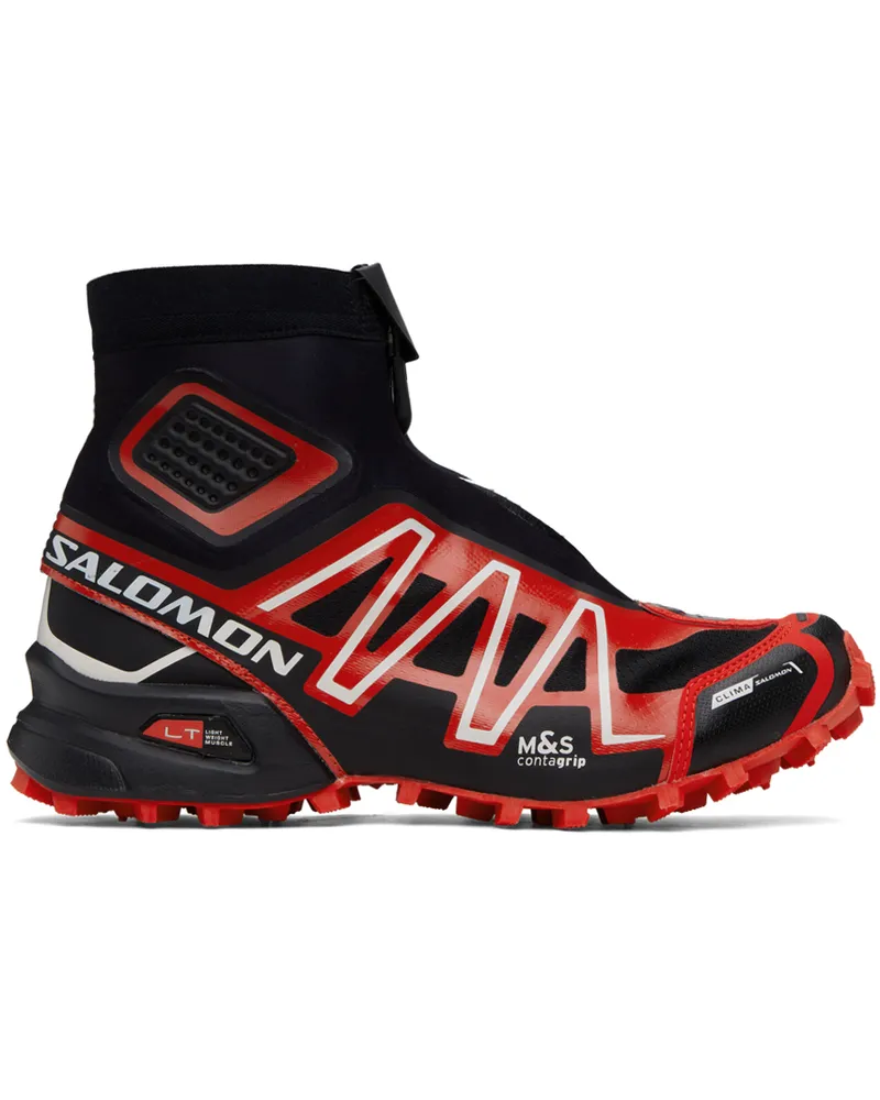 Salomon Black & Red Snowcross Sneakers Black