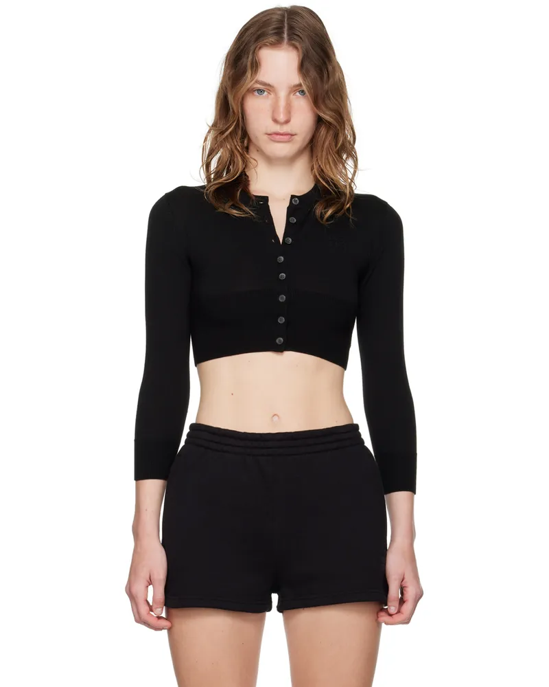 Alexander Wang Black Shrunken Cardigan Black