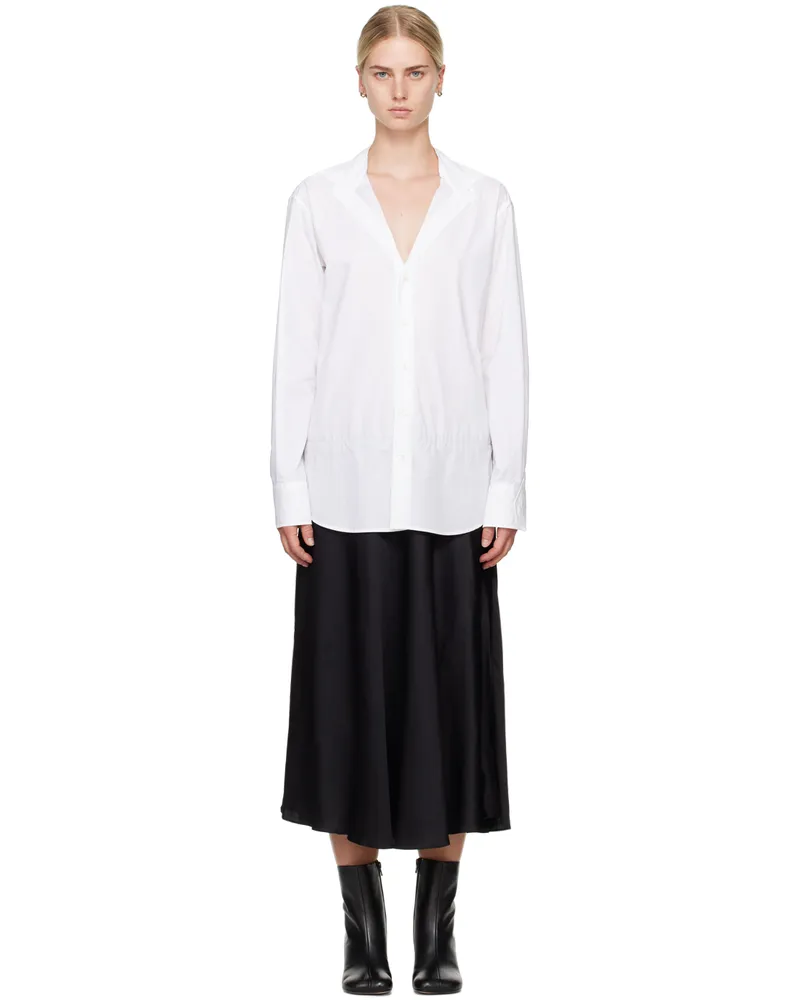 Maison Margiela White & Black Paneled Maxi Dress 962