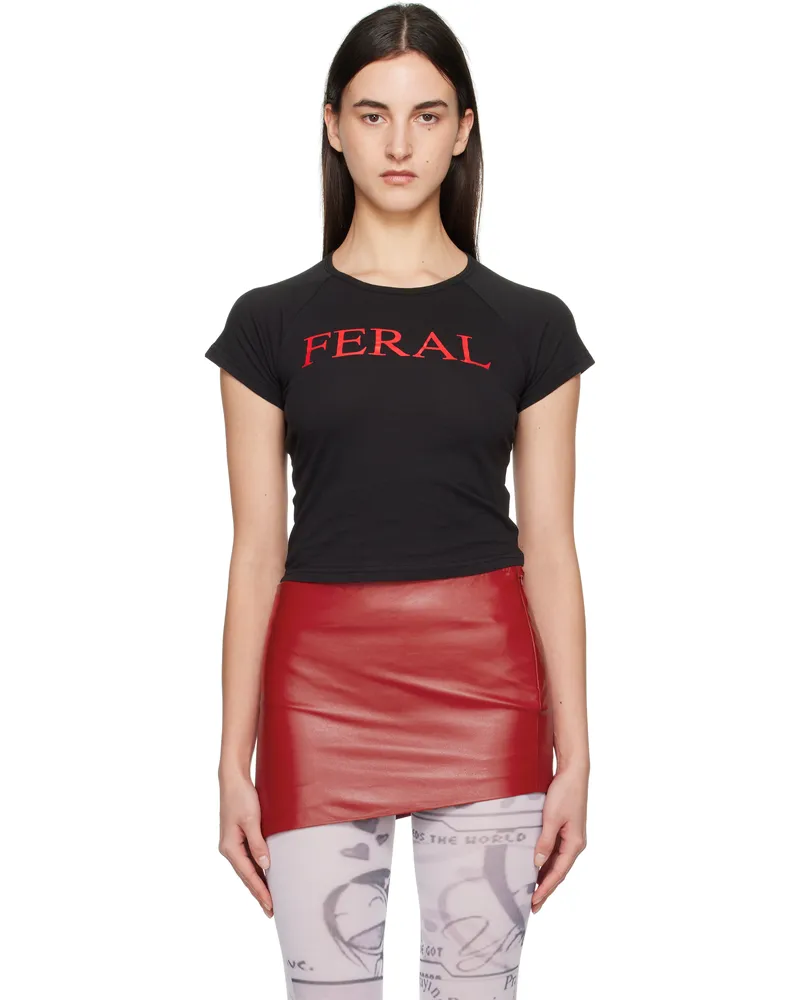 Praying SSENSE Exclusive Black 'Feral' Baby T-Shirt Black