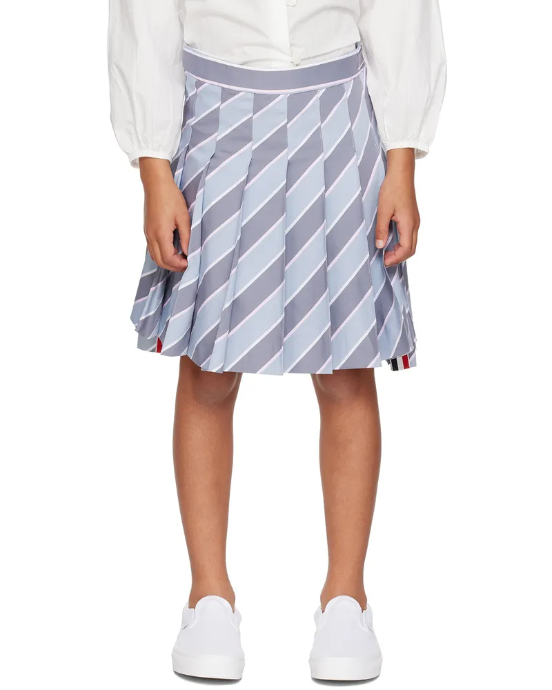 Thom Browne Kids Gray Pleated Skirt Med
