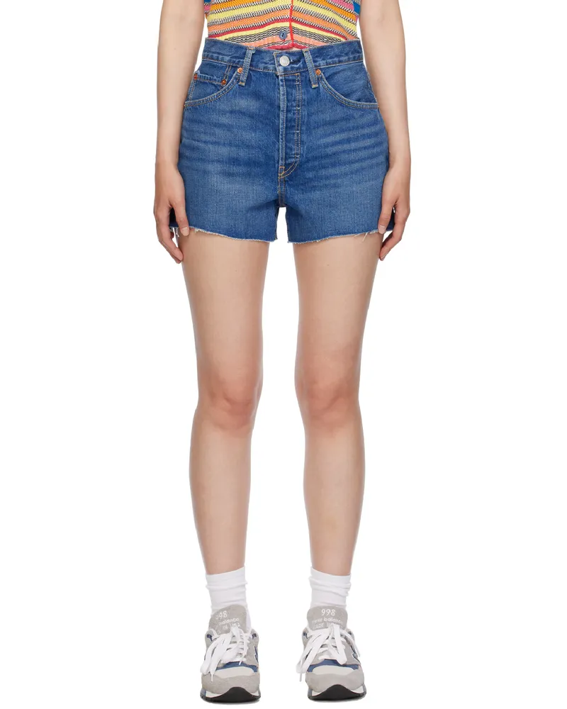 RE/DONE Blue 50s Denim Shorts Bay