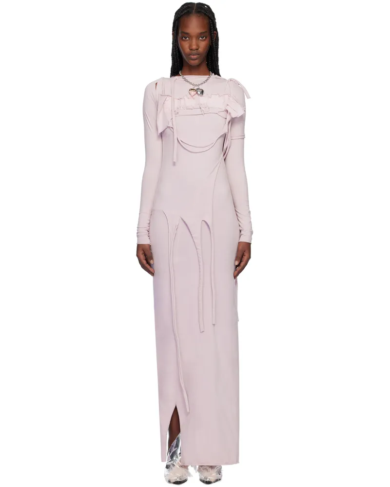 OTTOLINGER Purple Distressed Longsleeve Maxi Dress Lilac