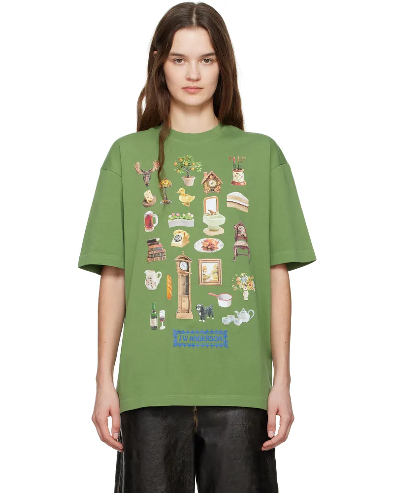 J.W.Anderson Green Diorama Printed T-shirt 560