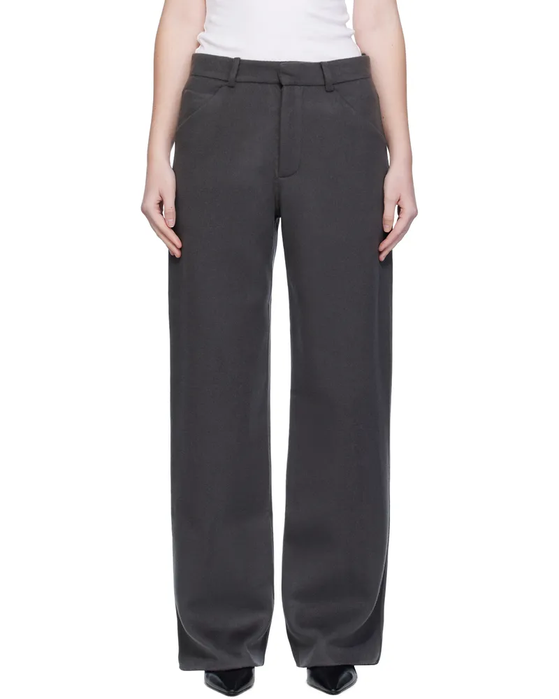 Arch The Gray Handmade Wool Cashmere Trousers Grey