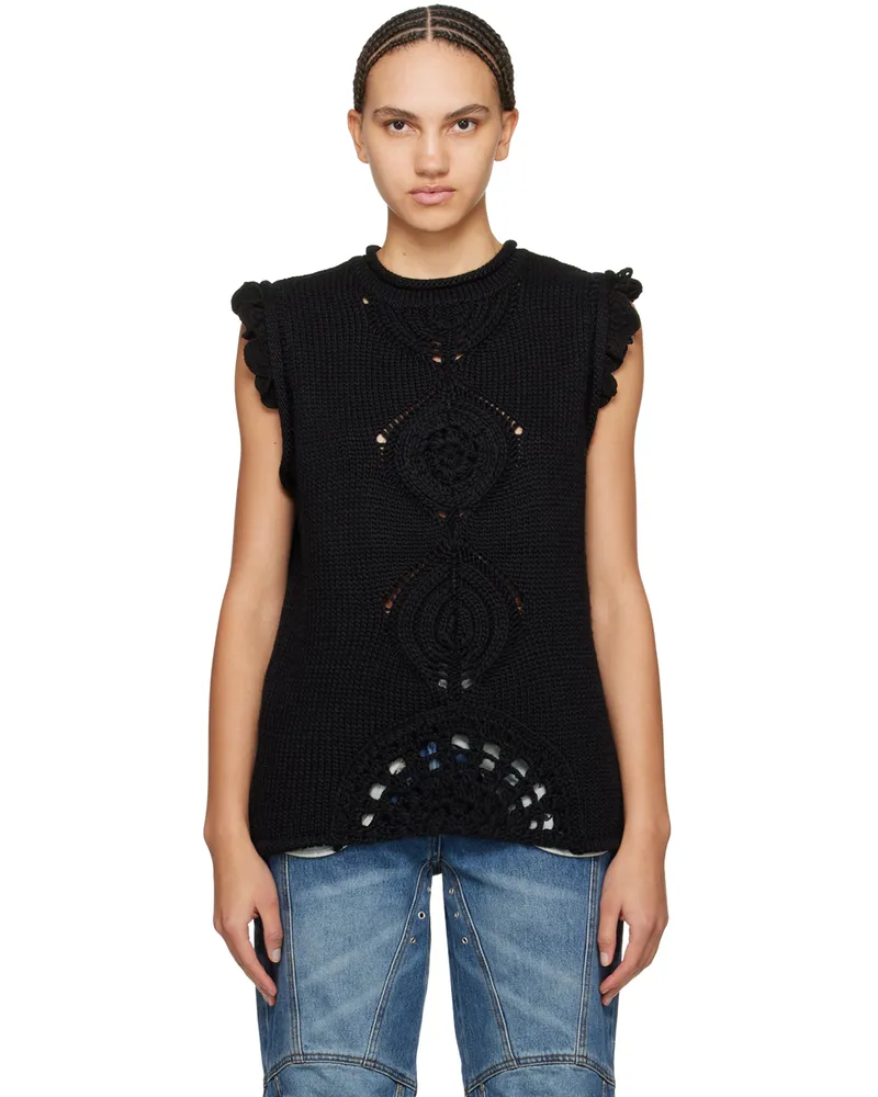 Andersson Bell Black Marlen Flower Vest Black