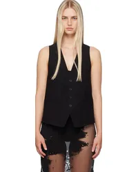 Ann Demeulemeester Black Classic Waistcoat Black