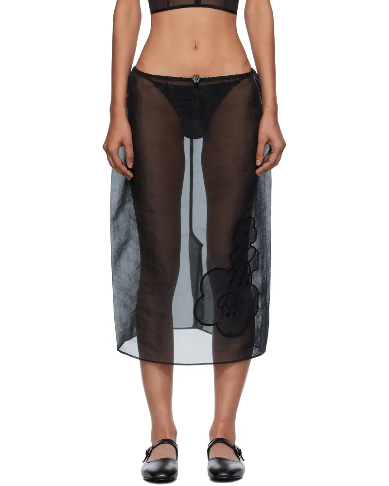 Cecilie Bahnsen Black Bambi Midi Skirt Black