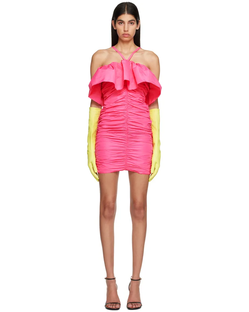 MSGM Pink Ruched Minidress 13