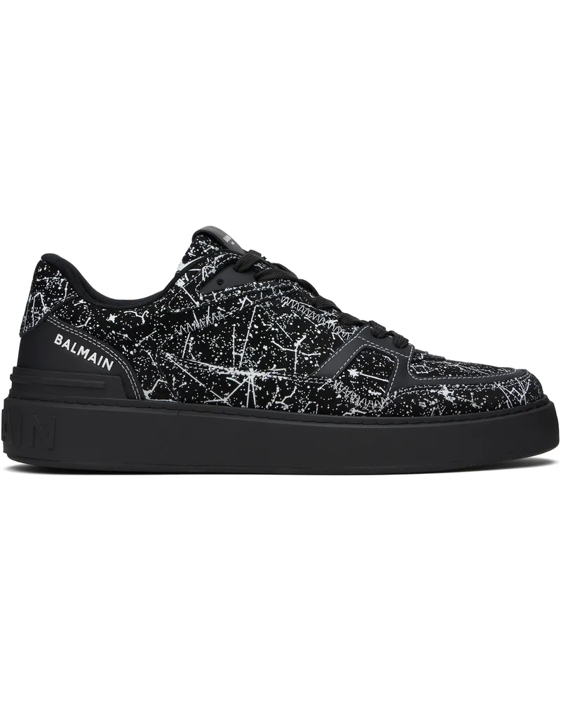Balmain Black Galaxy Print B-Court Skate Sneakers Eab