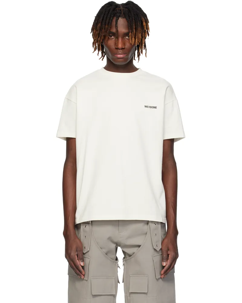 WE 11 DONE Off-White Mini Logo T-shirt Ivory